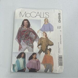 McCalls 4840 Misses Poncho Capelet Pattern 16-26 Uncut XS Small Medium
